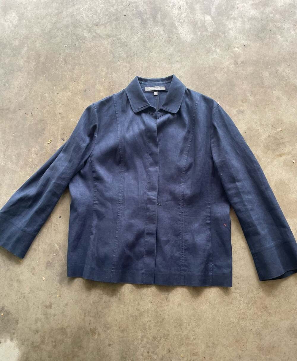 Ellen Tracy Linen Collar Shirt Size 16